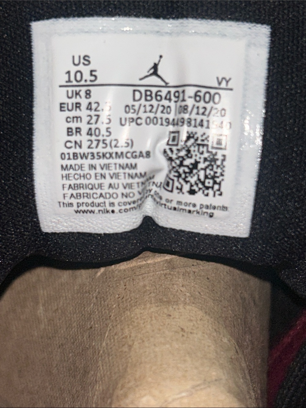 Jordan 1 Low “Dark Beetroot Black” Women’s Size 10.5 - Picture 8 of 12